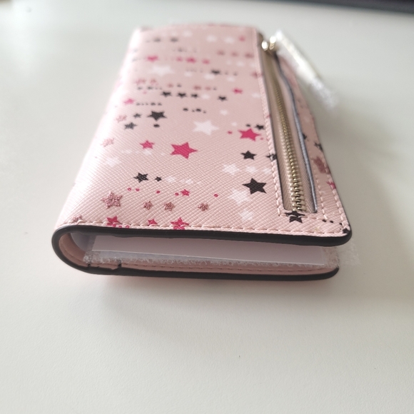 KATE SPADE Star Staci Large Slim Bifold Shimmery Pink Wallet - Picture 13 of 16